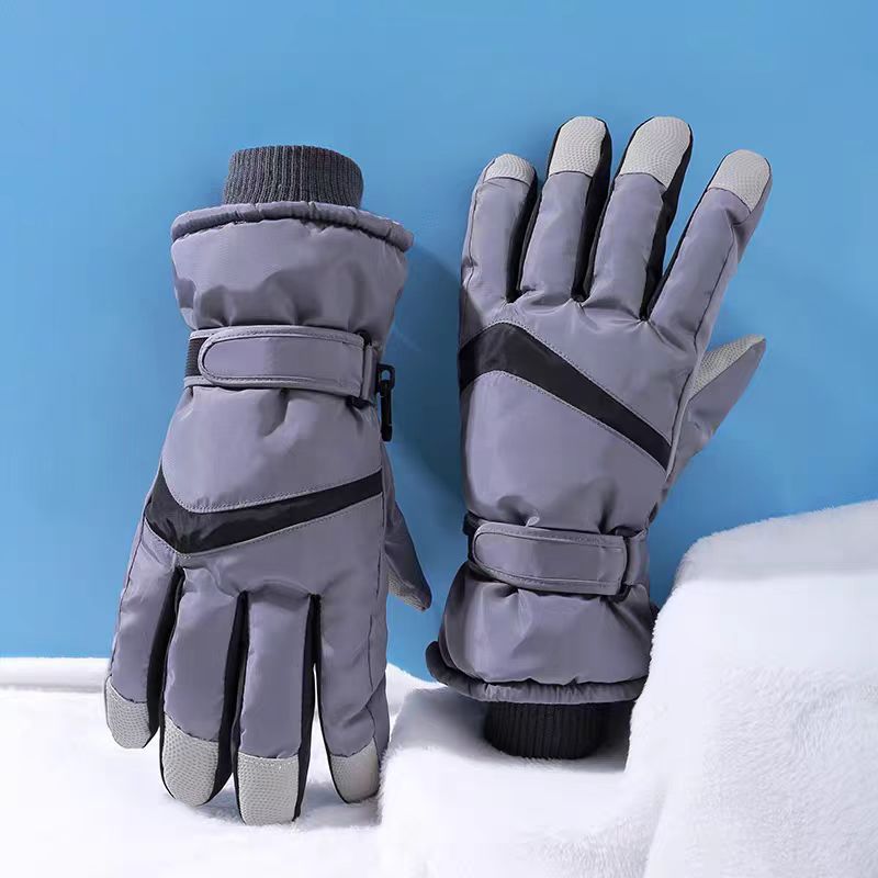 滑雪手套男女冬季保暖触屏羽绒棉款加厚骑电车防寒风户外登山