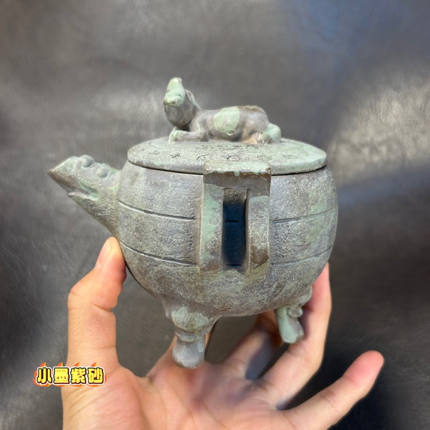 宜兴正品原矿青灰段三足乳鼎手抓壶手工功夫泡茶器家用茶具紫砂壶