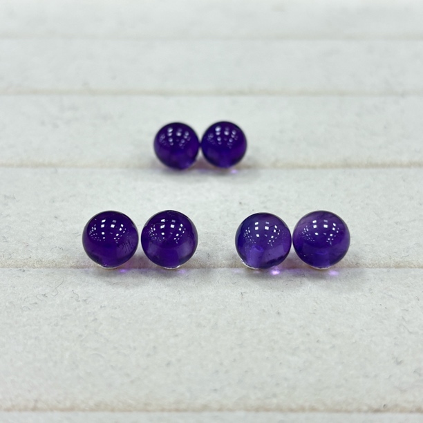 【书记甄选】天然紫水晶耳钉 多样性发一件 993LA