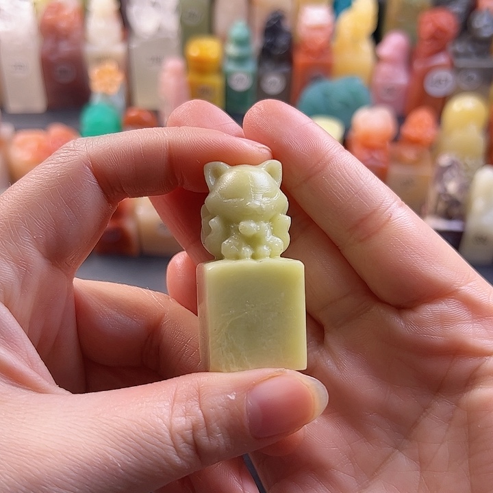 青田石印石手工定制2厘米，九尾狐，包刻字