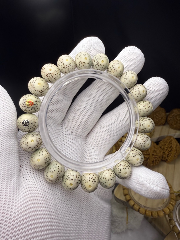 星月菩提手串12苹果珠金标小细星