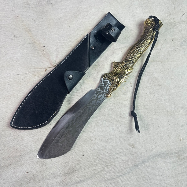 0024 龙泉昊天宝剑魔龙唐横刀高猛钢皮鞘未开刃