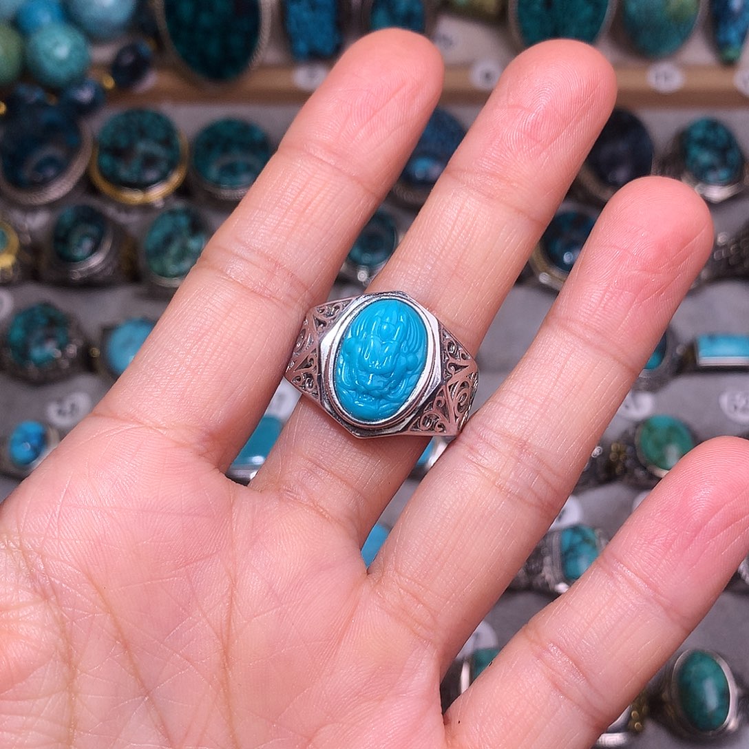 绿松石挂件银S925镶嵌?*哥