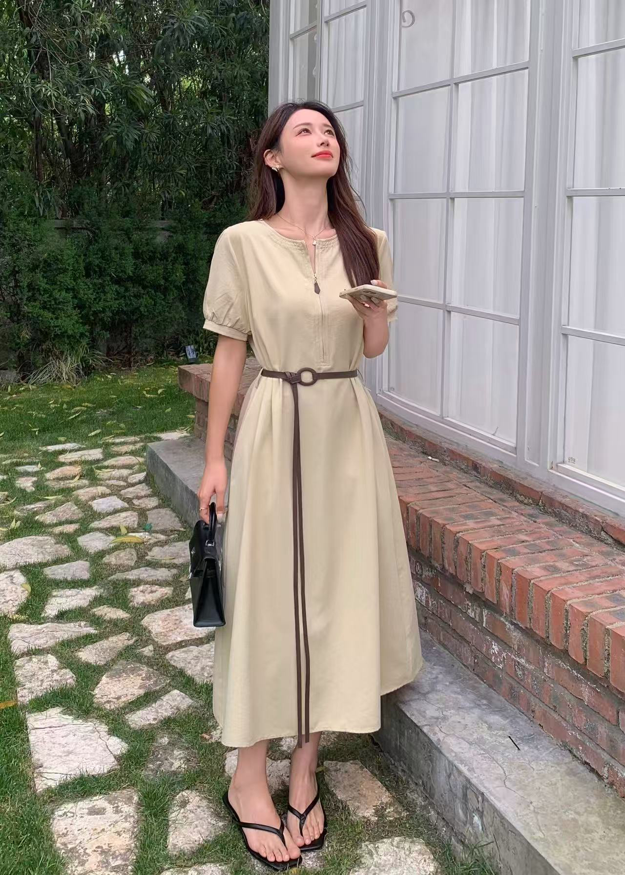8803 原形气质通勤收腰连衣裙