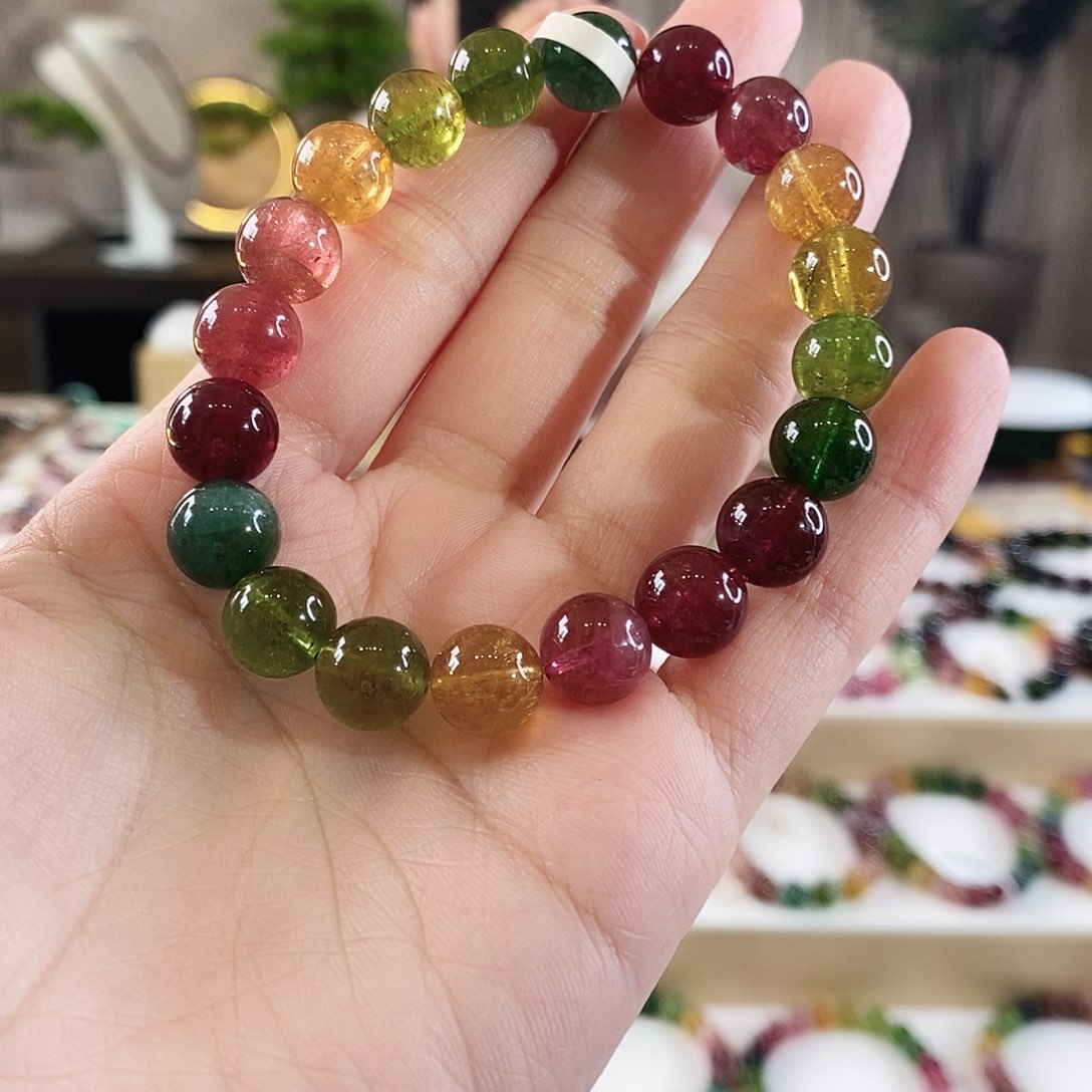 碧玺手串未镶嵌G2401单圈颜色微差