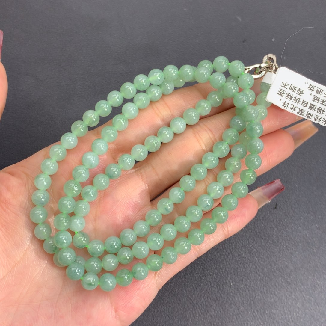 翡翠手链未镶嵌卡5.8胶润晴飘花项链