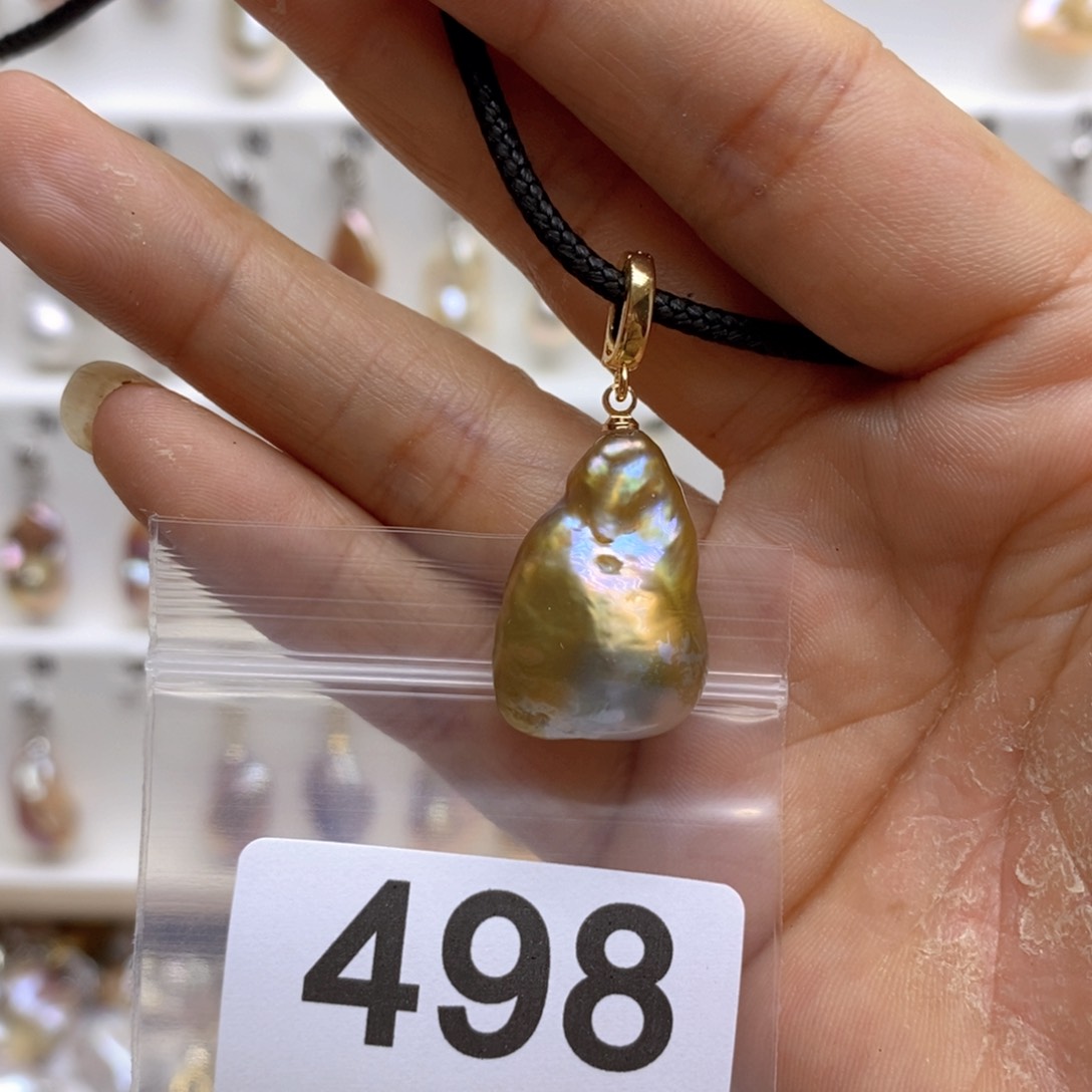 淡水珍珠颈饰银S925镶嵌498