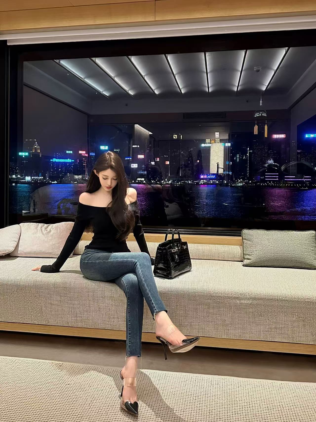 梦梦 MENGMENG｛新款纯欲显瘦竖条纹针织内搭上衣｝