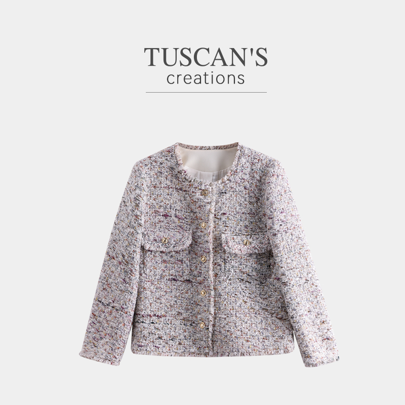 TUSCAN'S CREATIONS气质女士百搭梭织小香风外套轻奢短外套时代