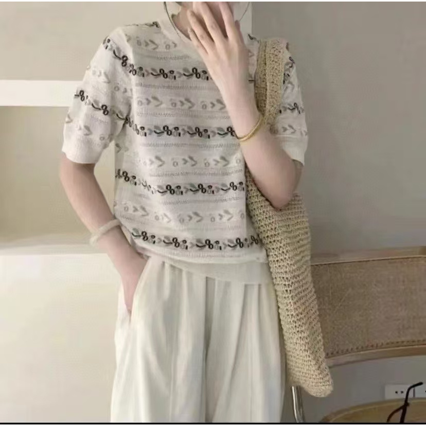 【玉姐家】新款显瘦减龄套头短袖打底90-140 新选f1024