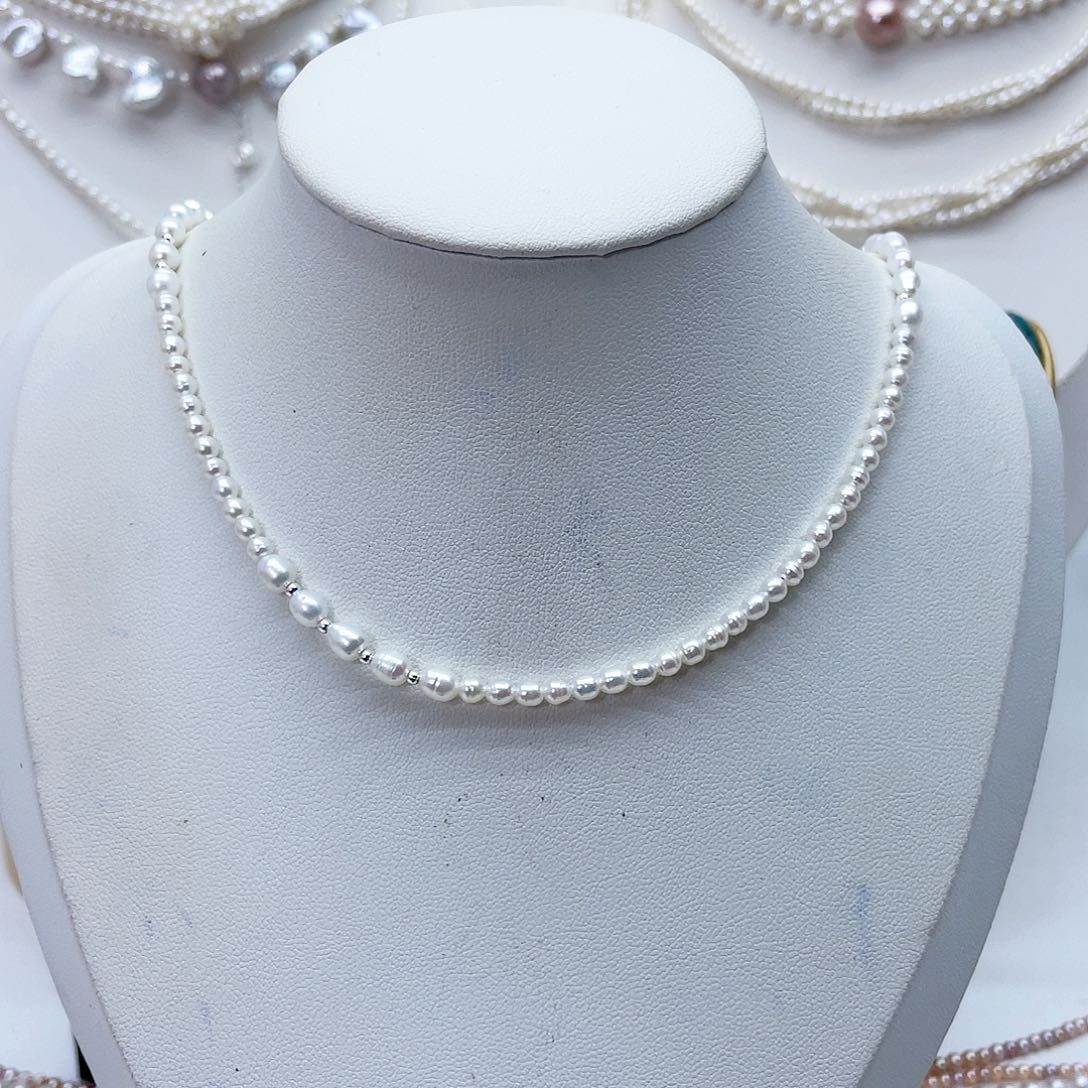 颈饰银S925镶嵌淡水珍珠