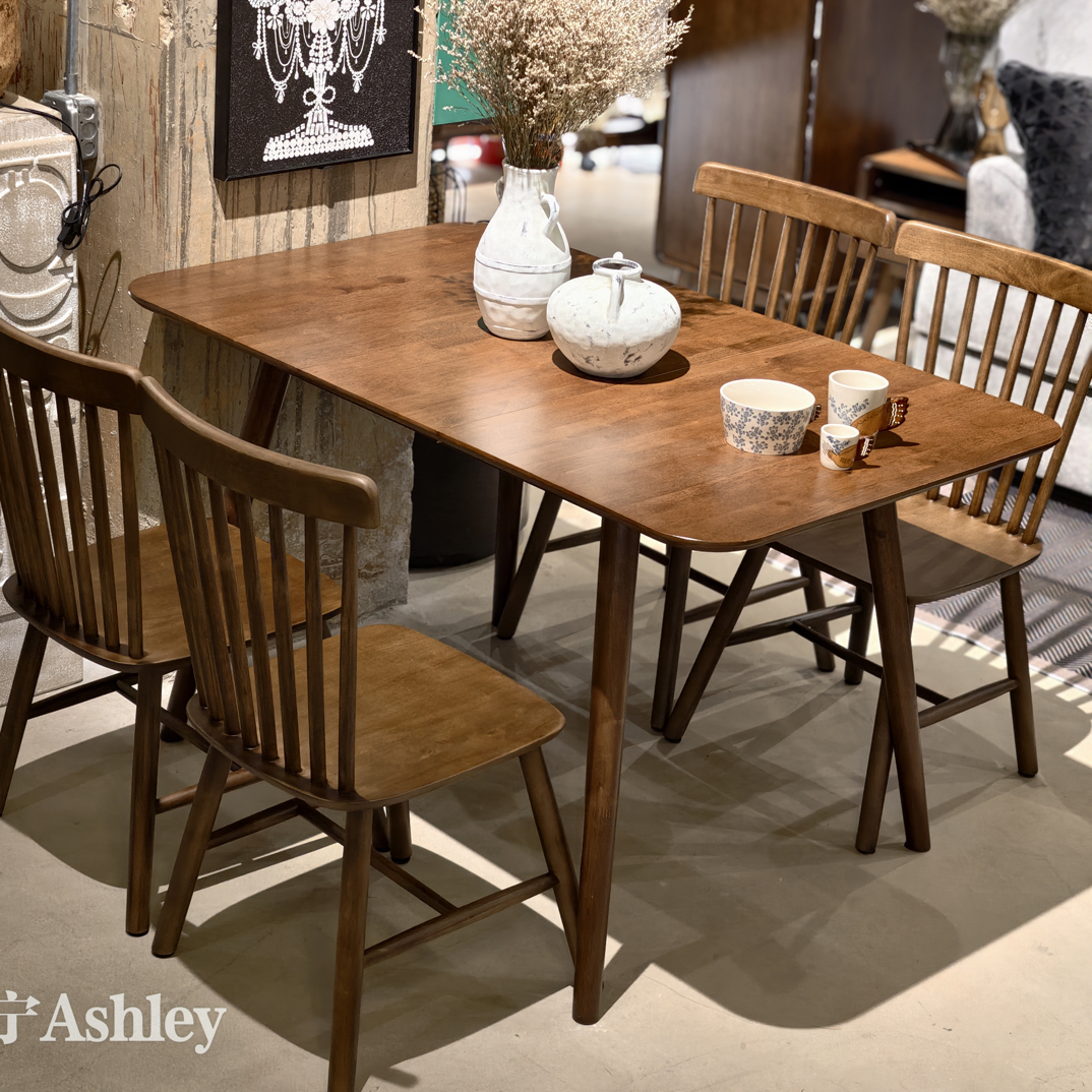 1.3米实木餐桌加4张椅子一桌四椅可拉伸书桌茶台餐桌