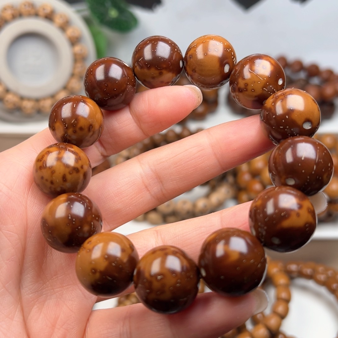 紫金鼠手串18光珠反油练手款