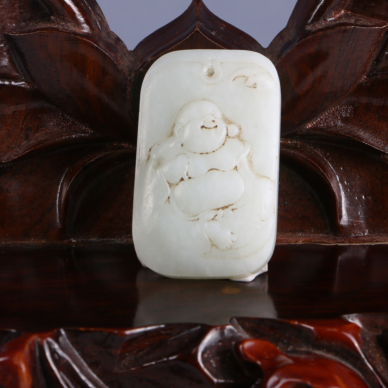 Lot15   民国  和田玉弥勒佛牌