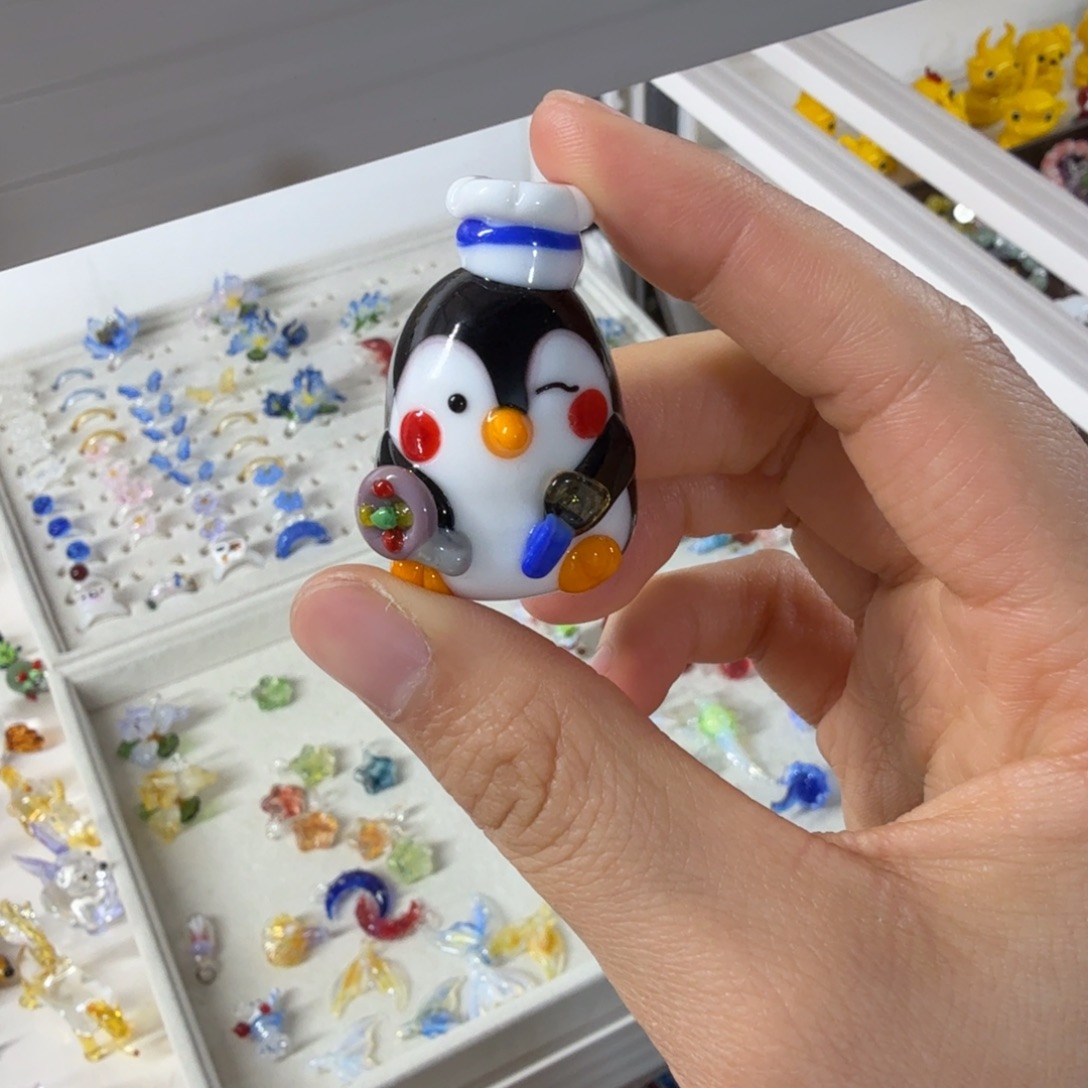 手工艺品琉璃厨师企鹅