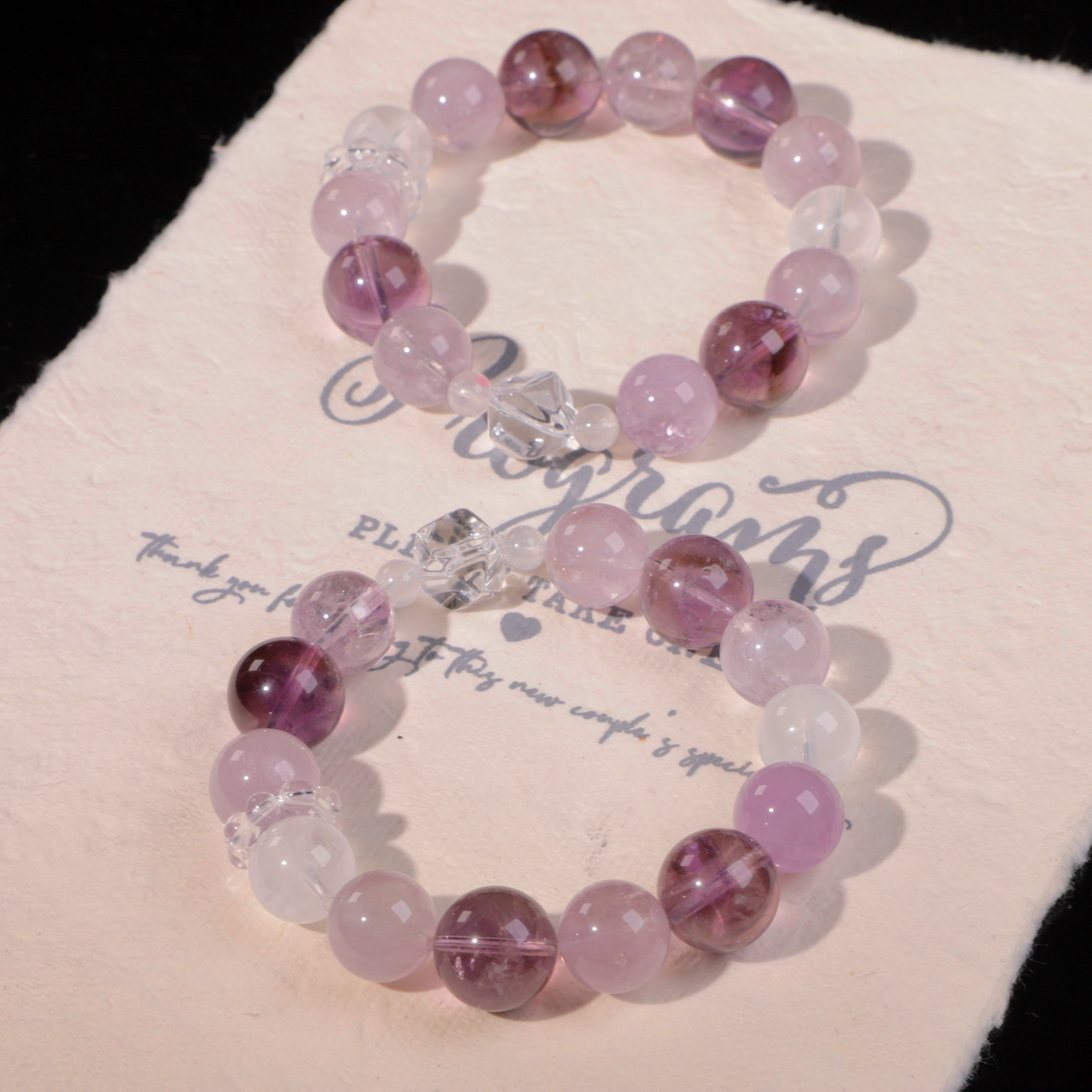 【扶瑶】XG6003天然水晶紫水晶手串女款手链多样性发一