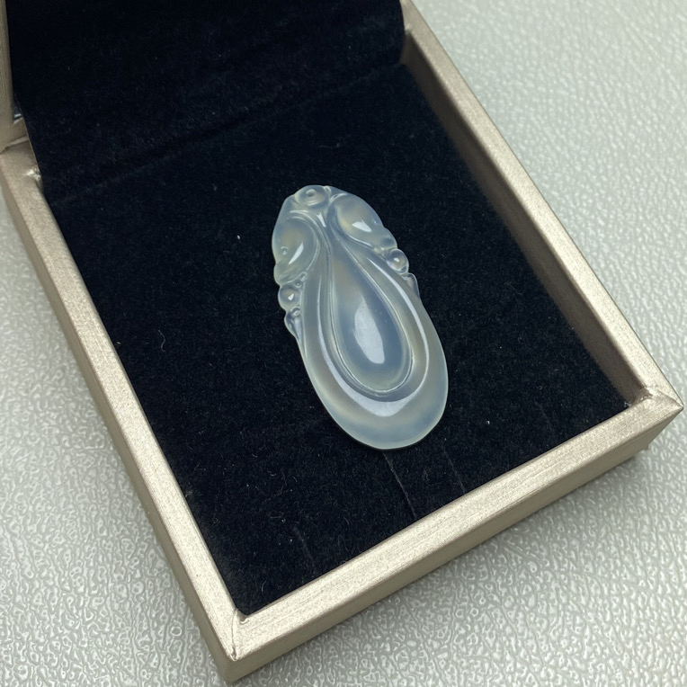 岫玉高冰福瓜吊坠尺寸46*23mm