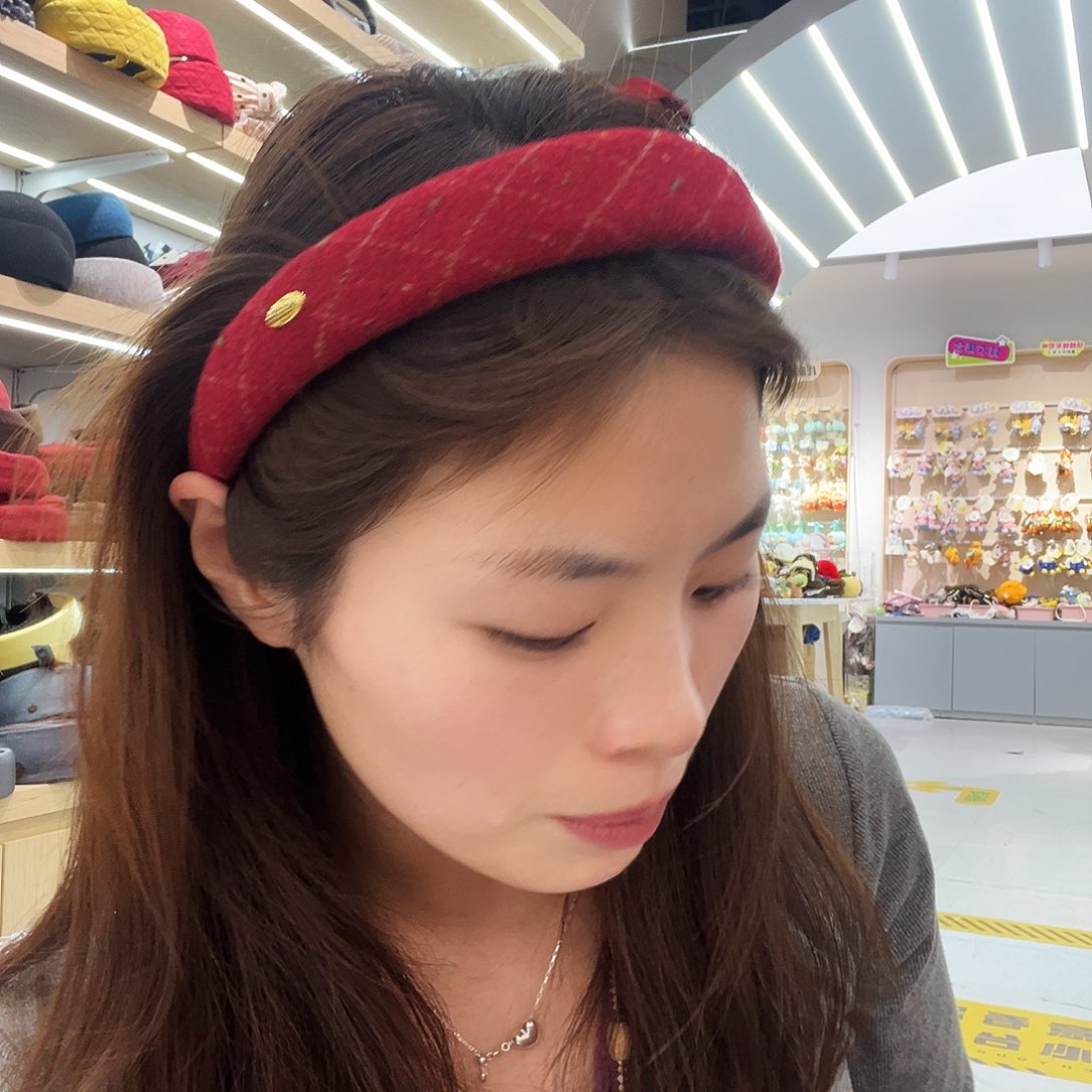 皮质非金属红色毛呢发箍