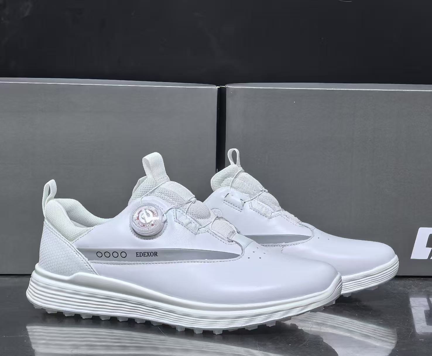 高尔夫鞋男士情侣女士运动时尚百搭男款夏季透气黑色真皮低帮