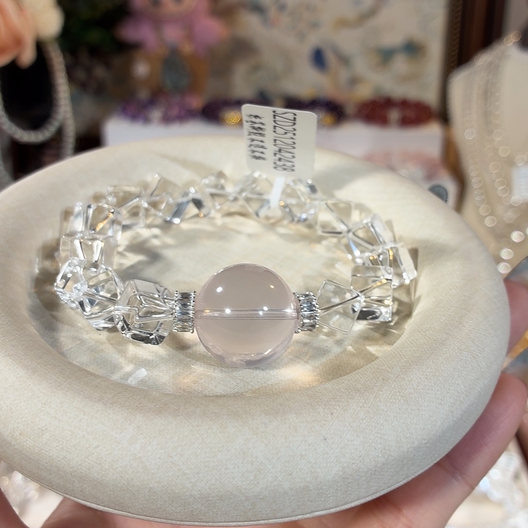 未镶嵌手链水晶净体白水方糖莫粉设计款