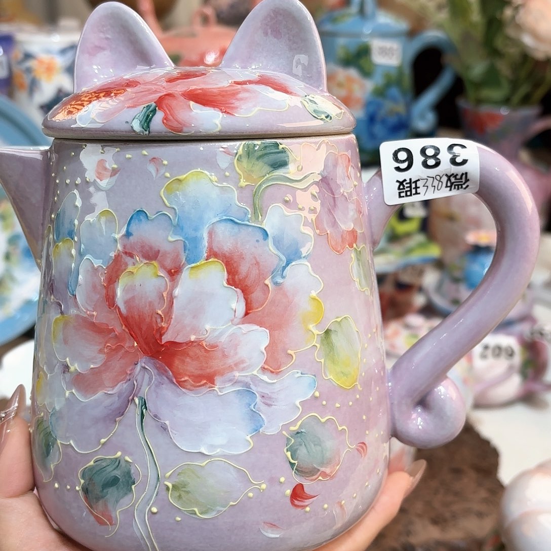 景德镇手绘高温釉下彩陶瓷茶具