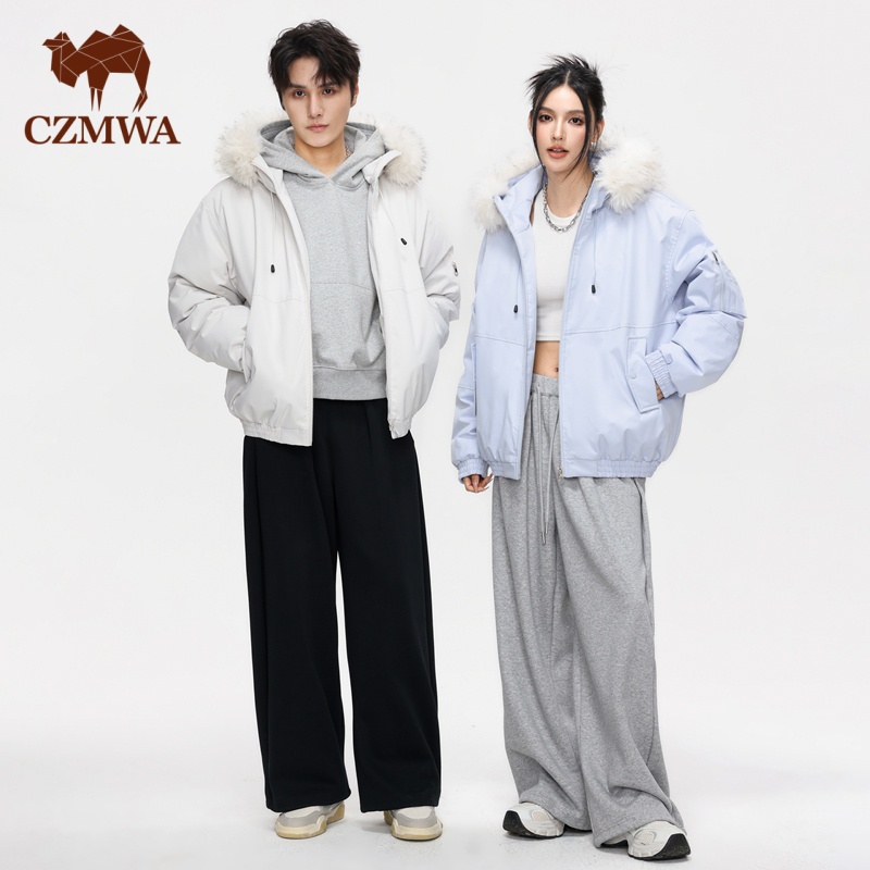 骆驼骑师冬季新款棉服运动连帽防风男士秋冬情侣复古保暖棉衣M