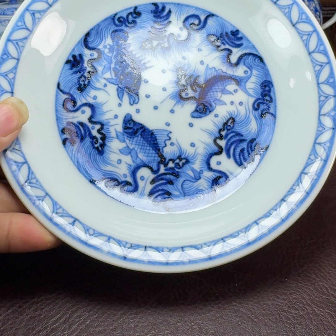 卡***菇瓷片当代景德镇陶瓷手绘茶具