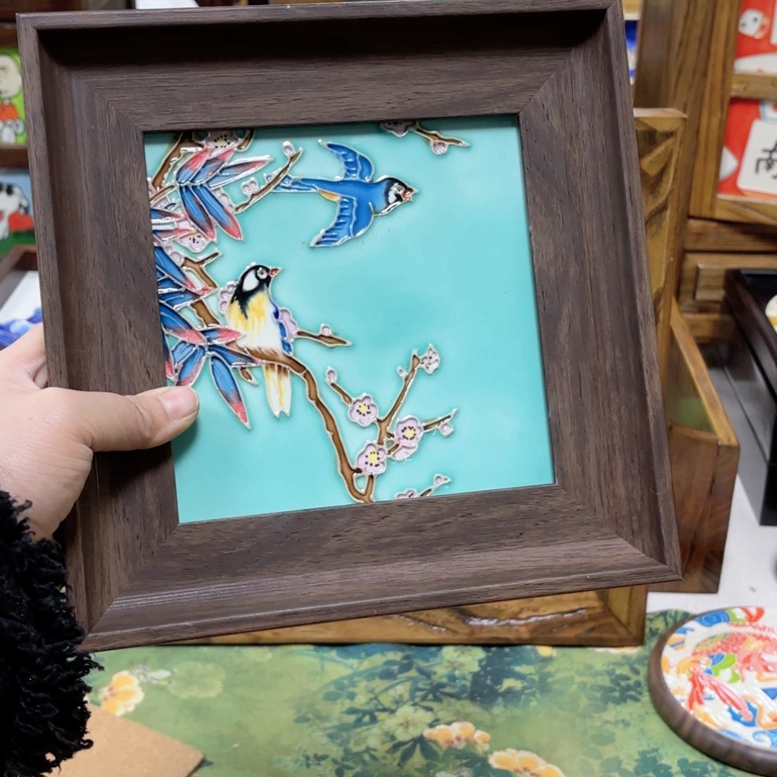 瓷片22.22连画带框特价福利