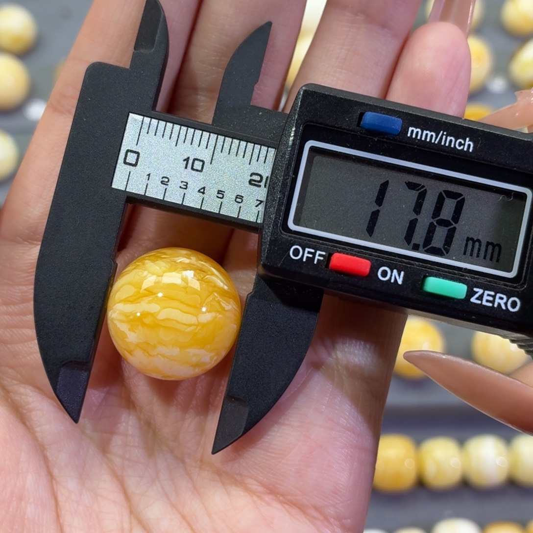 ****琥珀未镶嵌裸石微瑕圆珠