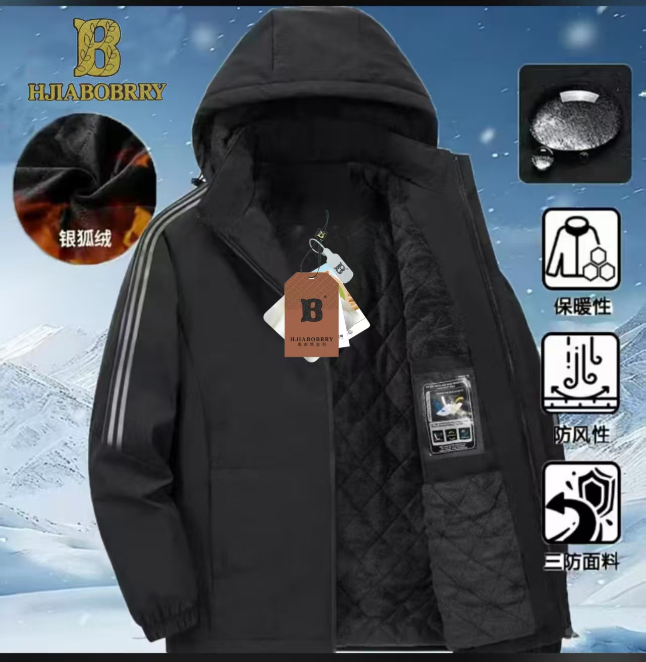 男士冬季加厚保暖休闲御寒服-5588