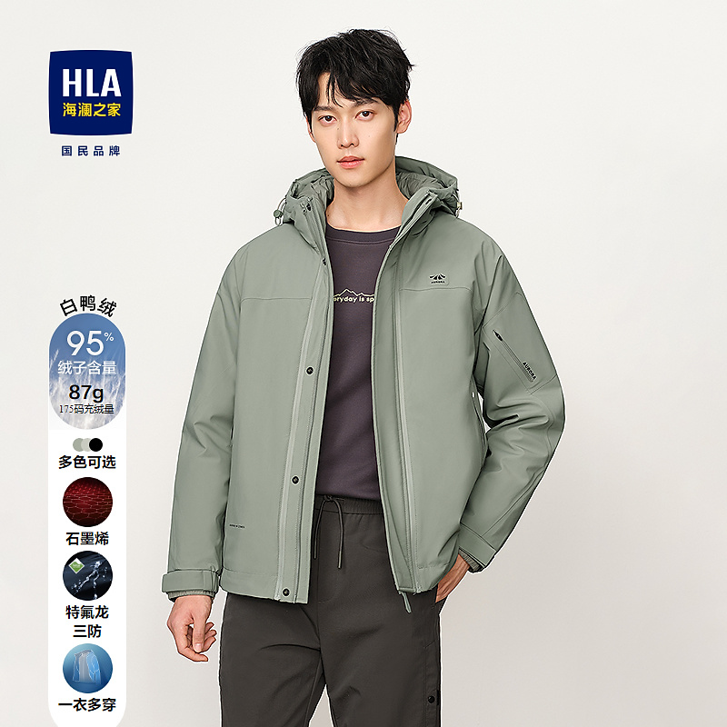 【一衣多穿】海澜之家羽绒服男24新连帽三防石墨烯外套HWRAJ4W099A
