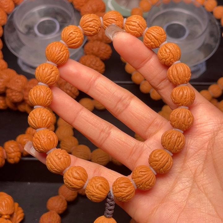 桃核手串1.3尺寸聚宝盆手串（24号链接）