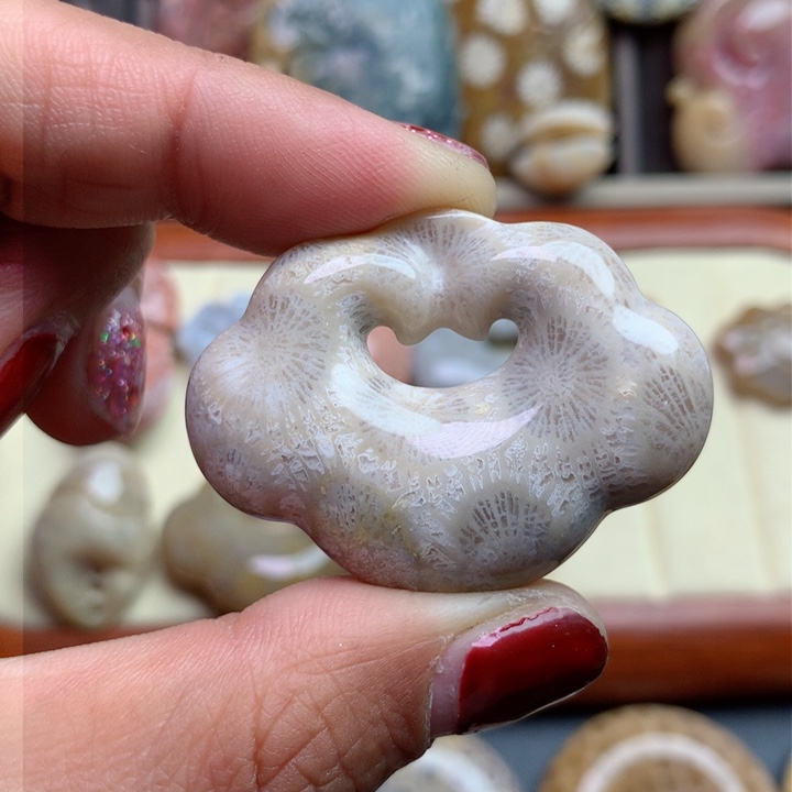 硅化珊瑚（珊瑚玉）颈饰未镶嵌