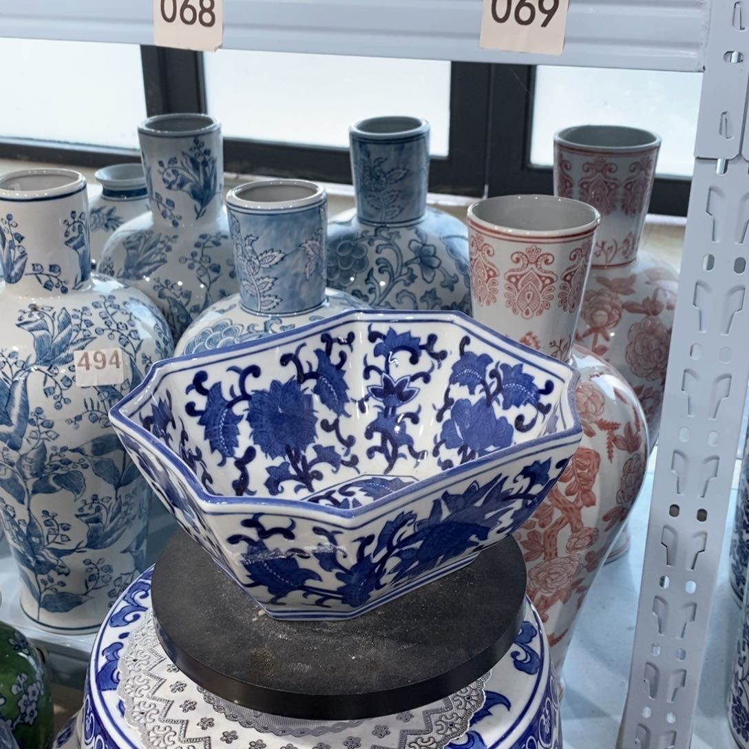 【闪购商品】摆件陶瓷果盘高10长22宽18