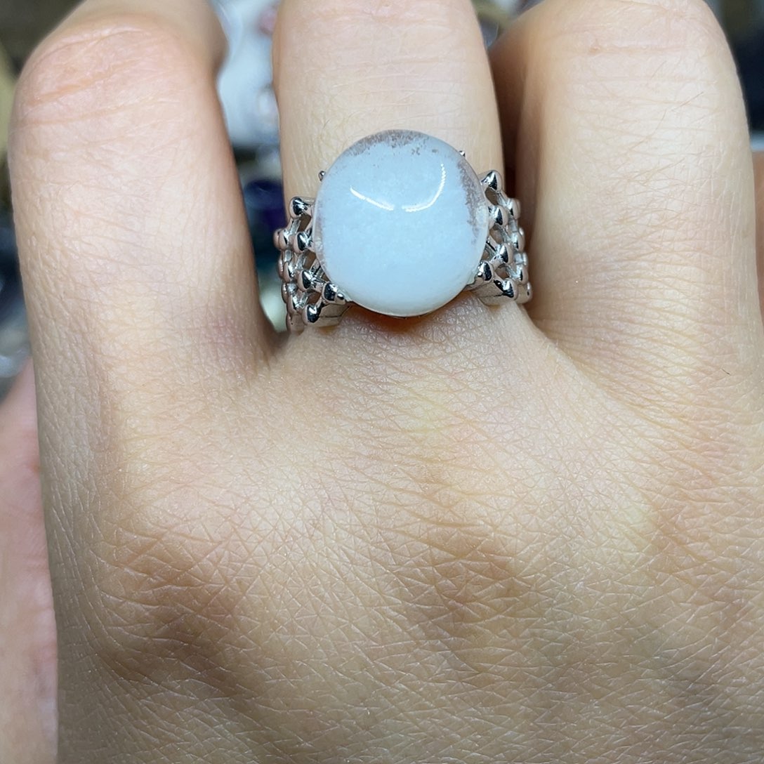 【闪购商品】银S925镶嵌珠宝半成品水晶戒指