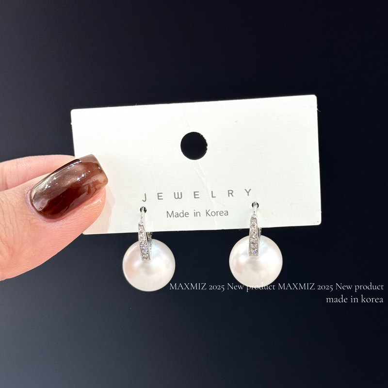 铜合金耳饰 非金属亚克力耳饰 东大门 轻奢时尚百搭珠珠耳环 1968