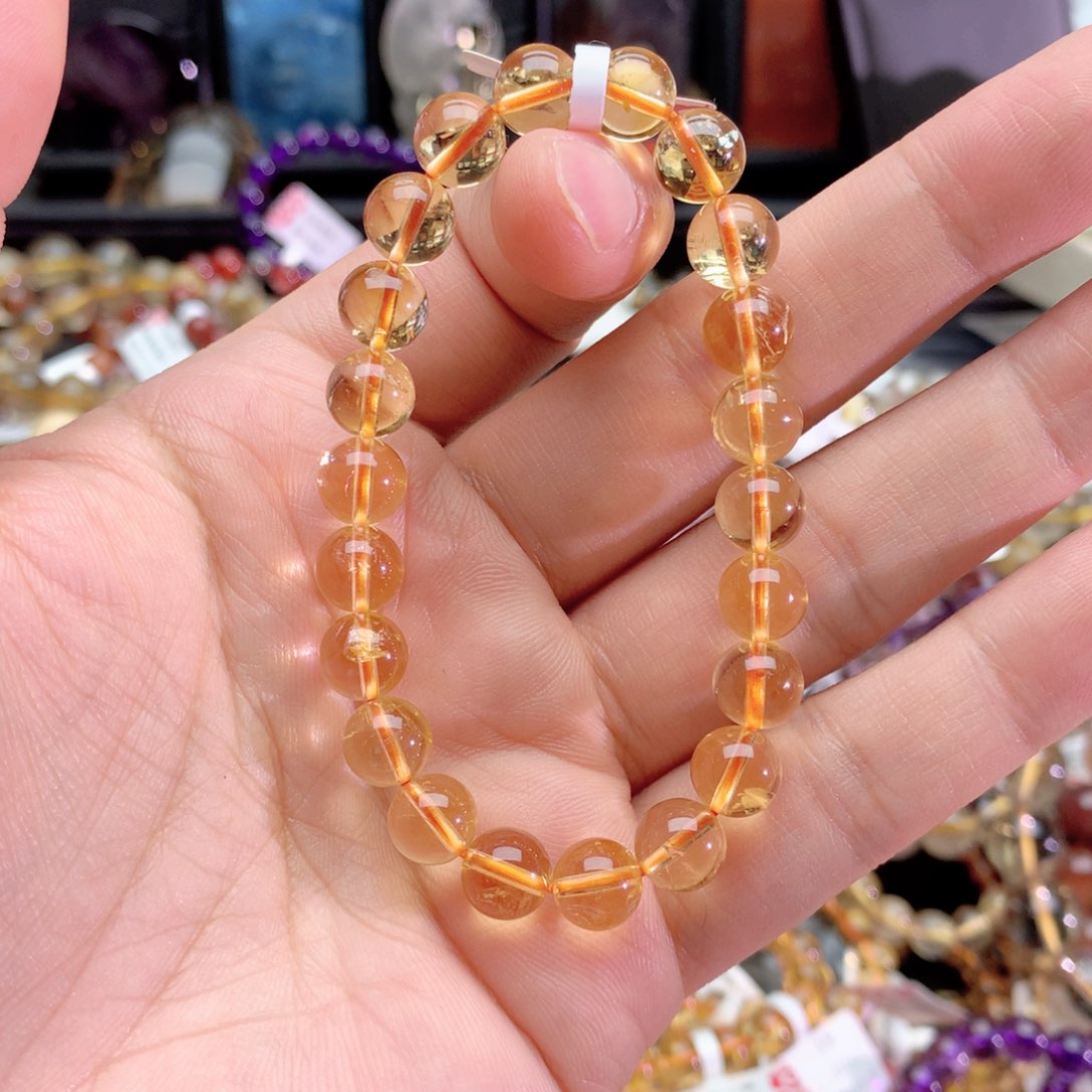 ࿐***月水晶手链未镶嵌黄水晶手链8+