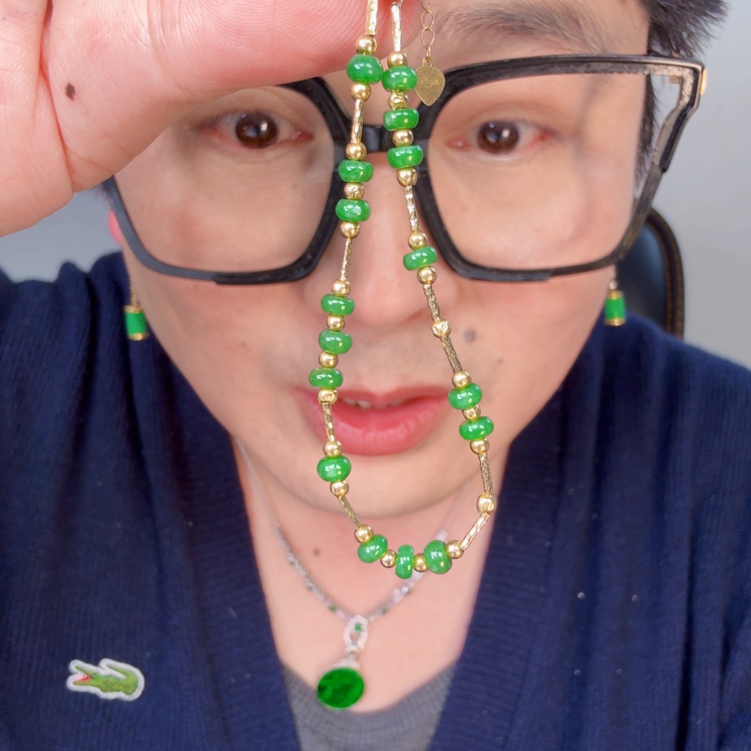 翡翠颈饰18K金镶嵌一个