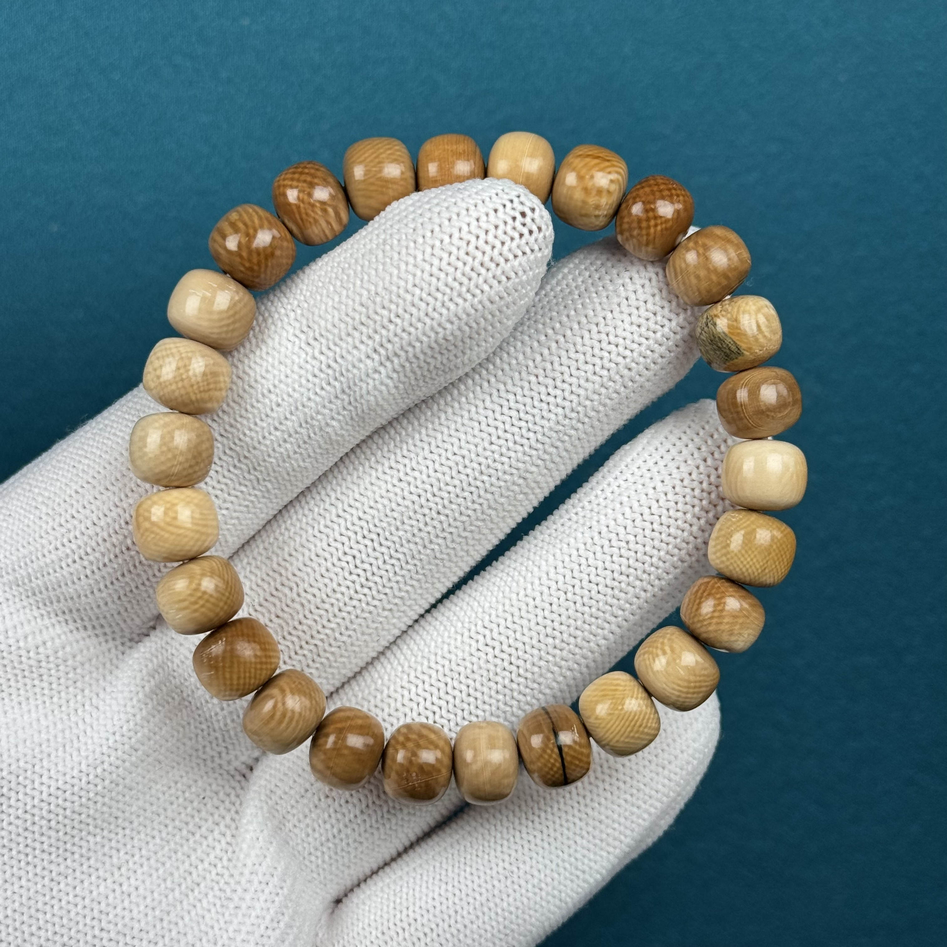 U43-35天然猛犸牙【微瑕】 咖料老型手串8.3*7mm支持复检假一罚十