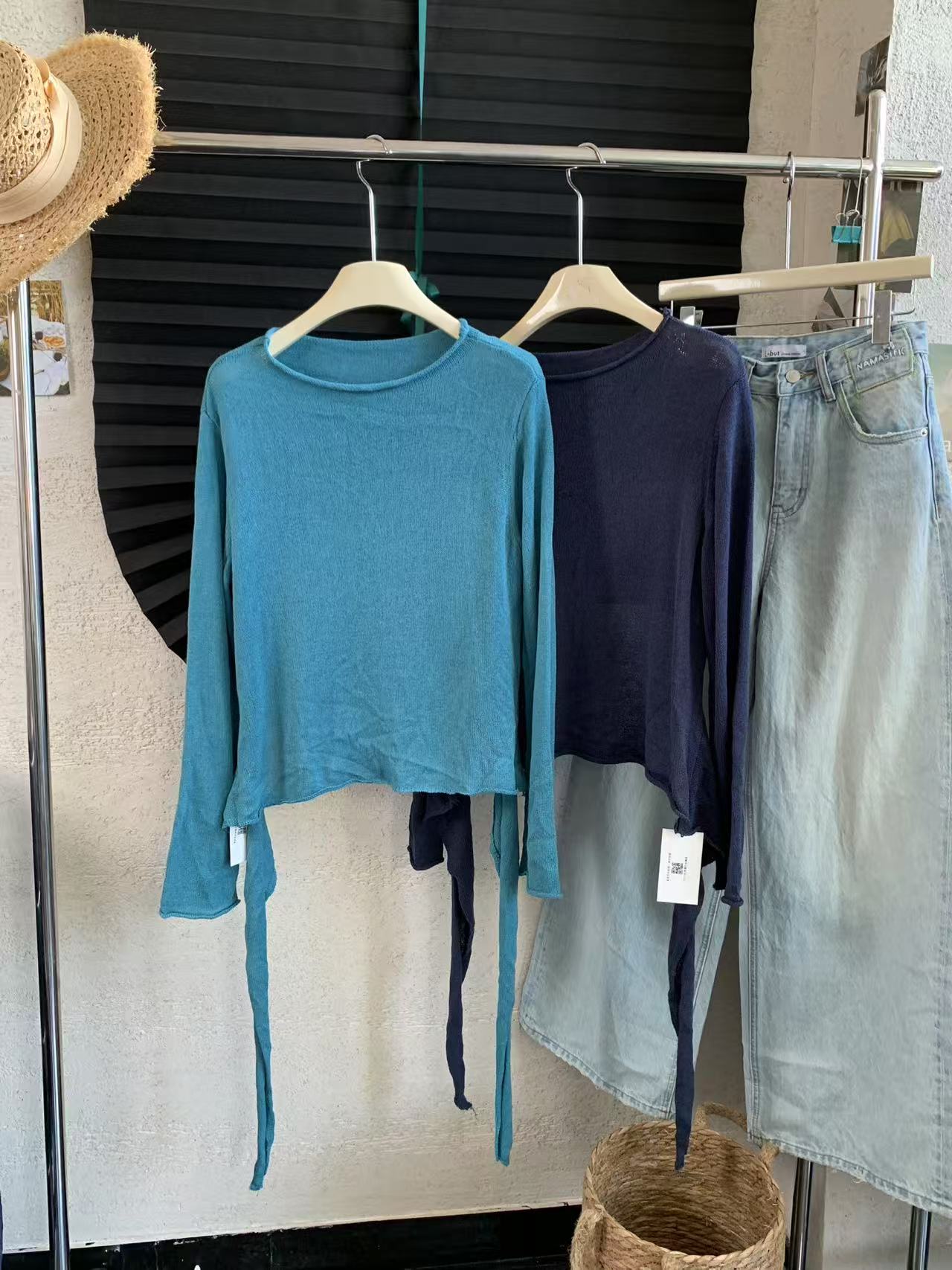 【 雨•美 推荐 】73010韩系百搭后系绳针织