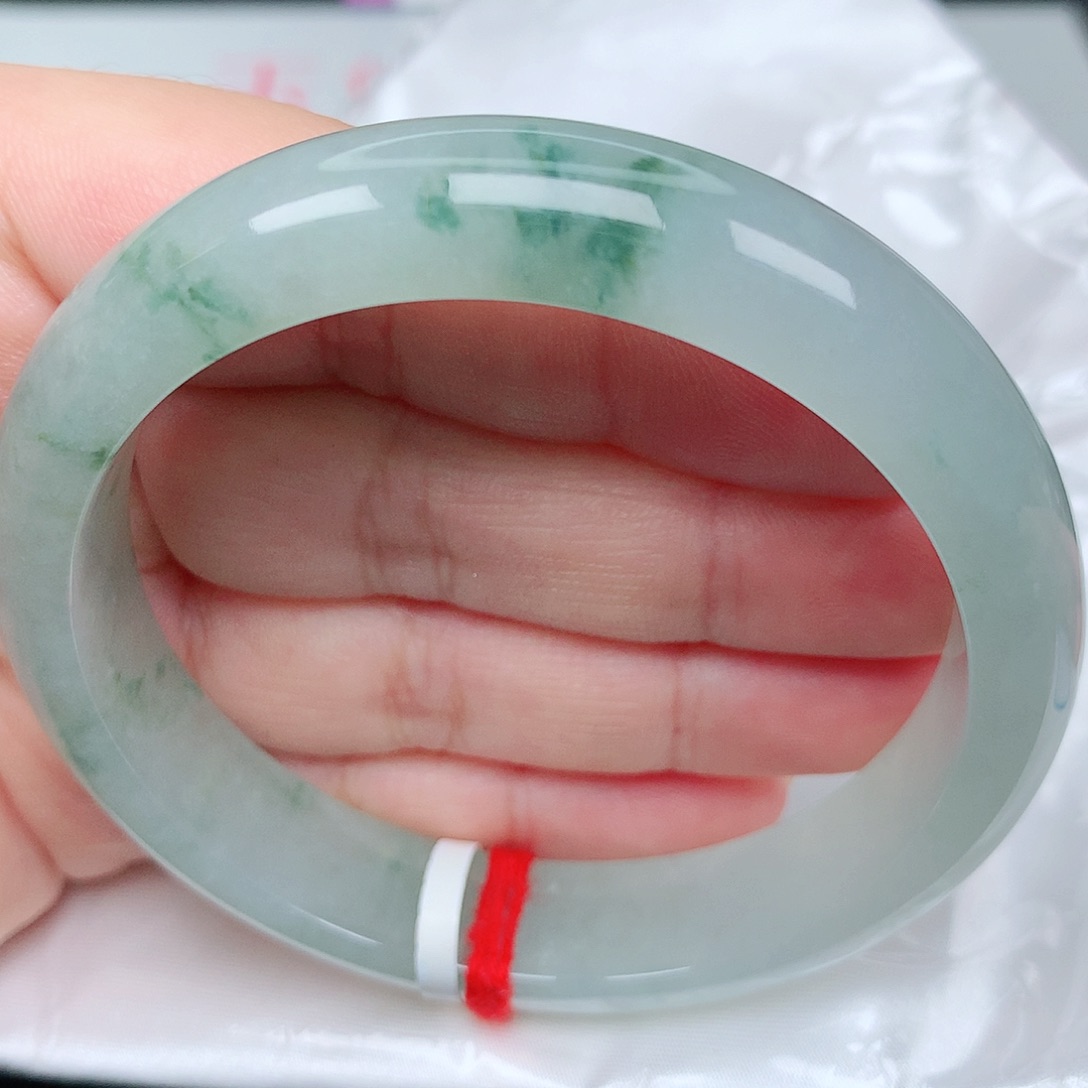 未镶嵌手镯翡翠21冰胶飘花