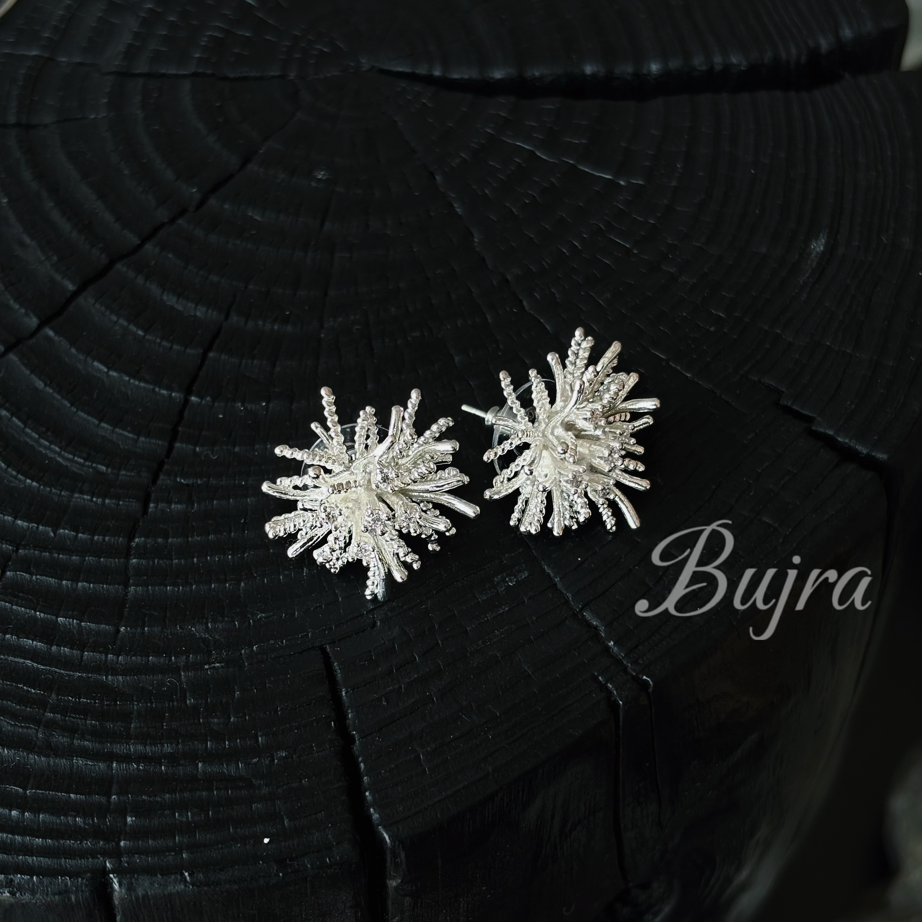 925银800银耳饰 Bujra 春天925银针蒲公英艺术气息原创设计耳钉