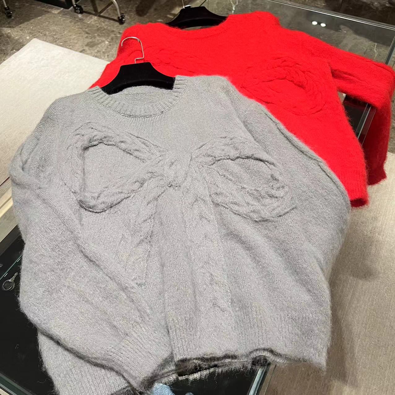 24S冬季新款蝴蝶结时尚百搭毛衣