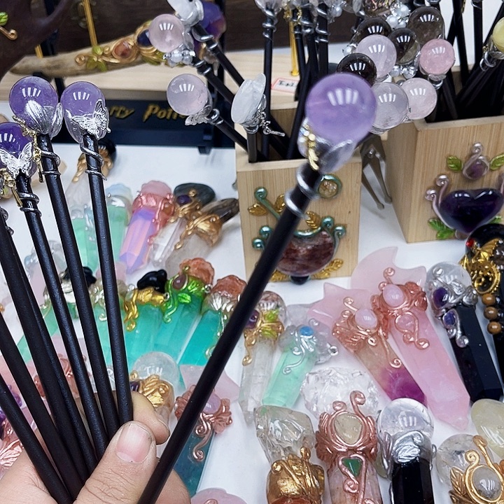 奶***兔紫晶摆件未镶嵌水晶