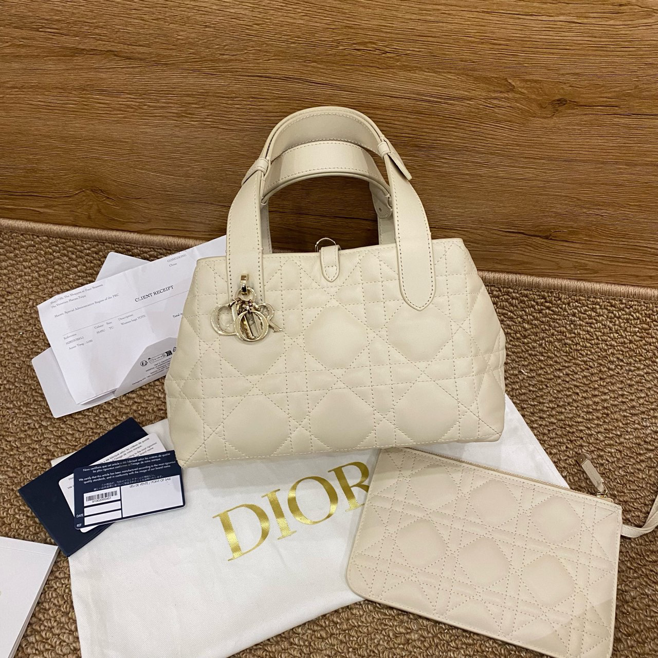 95新 DIOR/迪奥 奶白色tourjours小号