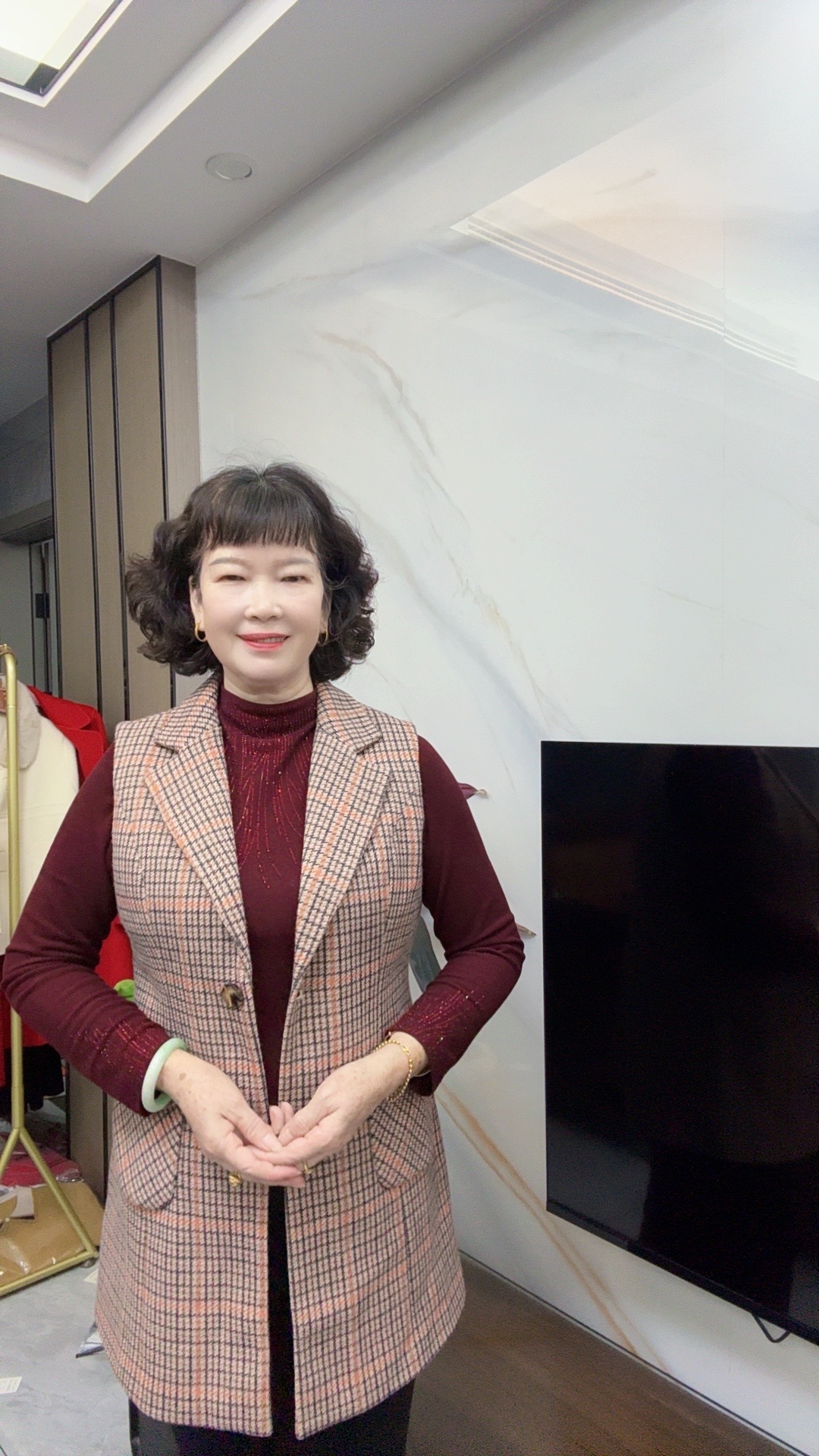 妈妈装中长款马甲