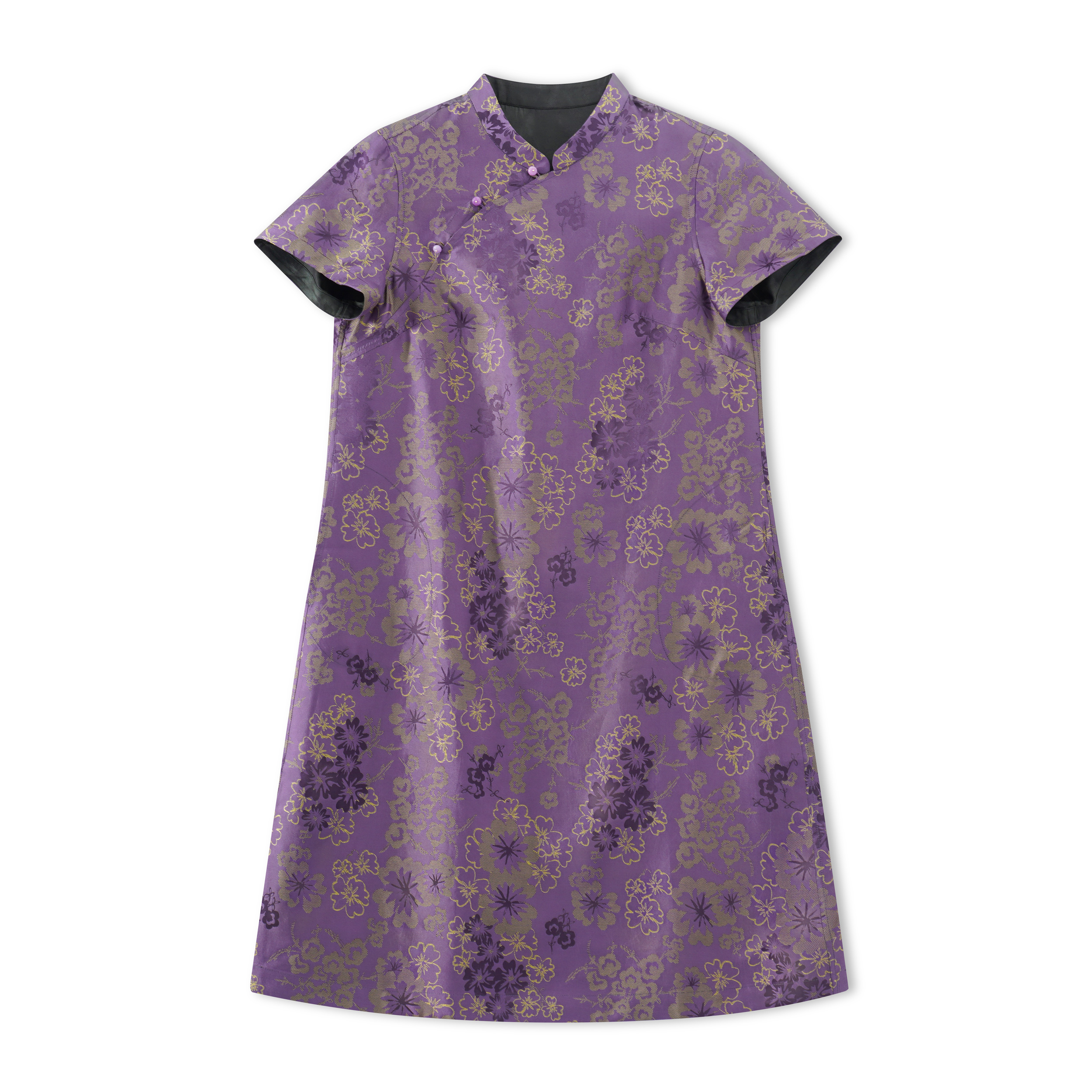 明姝-YZ252277新中式桑蚕丝中国风复古时尚宽松连衣裙