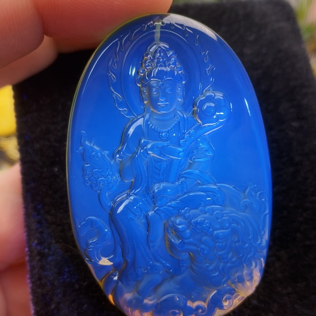 【闪购商品】未镶嵌吊坠(不含链)蓝珀蓝珀雕刻件