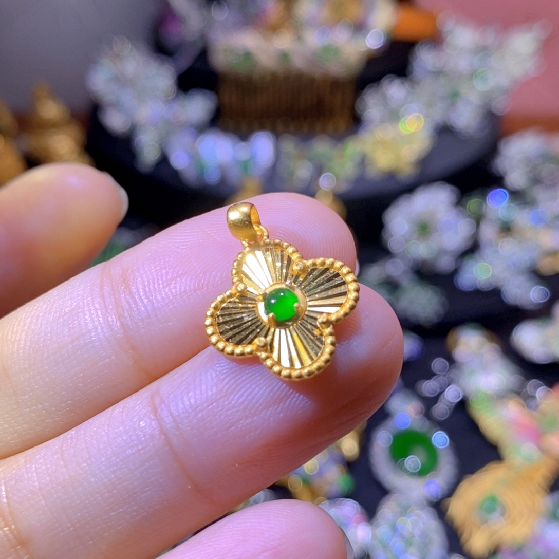 翡翠银S925镶嵌项圈天然