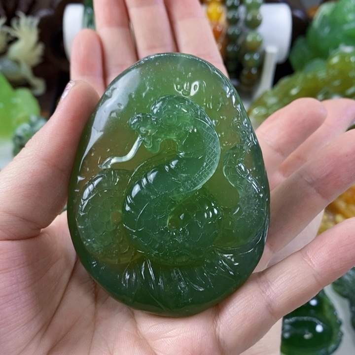 岫玉手把件未镶嵌